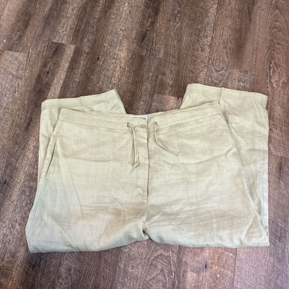Vintage Resort Wear Renato Linen Pants Pistachio Green  Costal Grandma Minimal